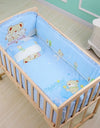 6-Pcs Cotton Nursery Crib Bedding Set – Unisex  Set with 4 Bumpers, Mattress & Pillow