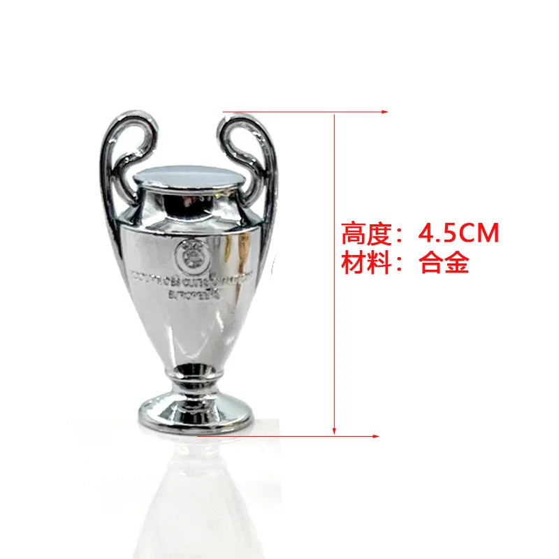 Football Trophy Metal Keychain Soccer Fan Collectible Pendant Gift