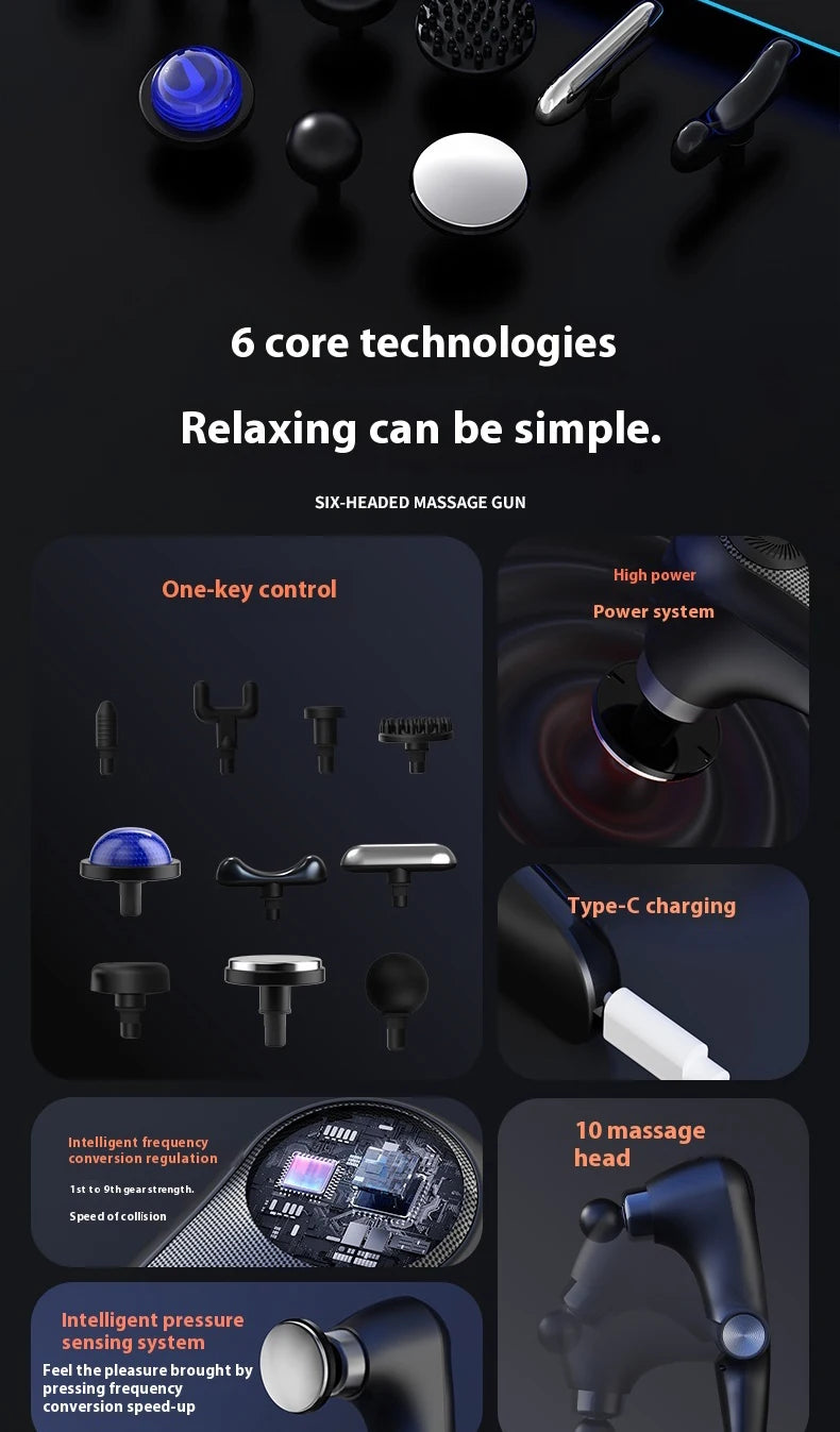 Foldable Massage  Deep Tissue with Heat & Cold Head Adjustable Angles Portable Percussion Back Massager for Muscle Neck Body