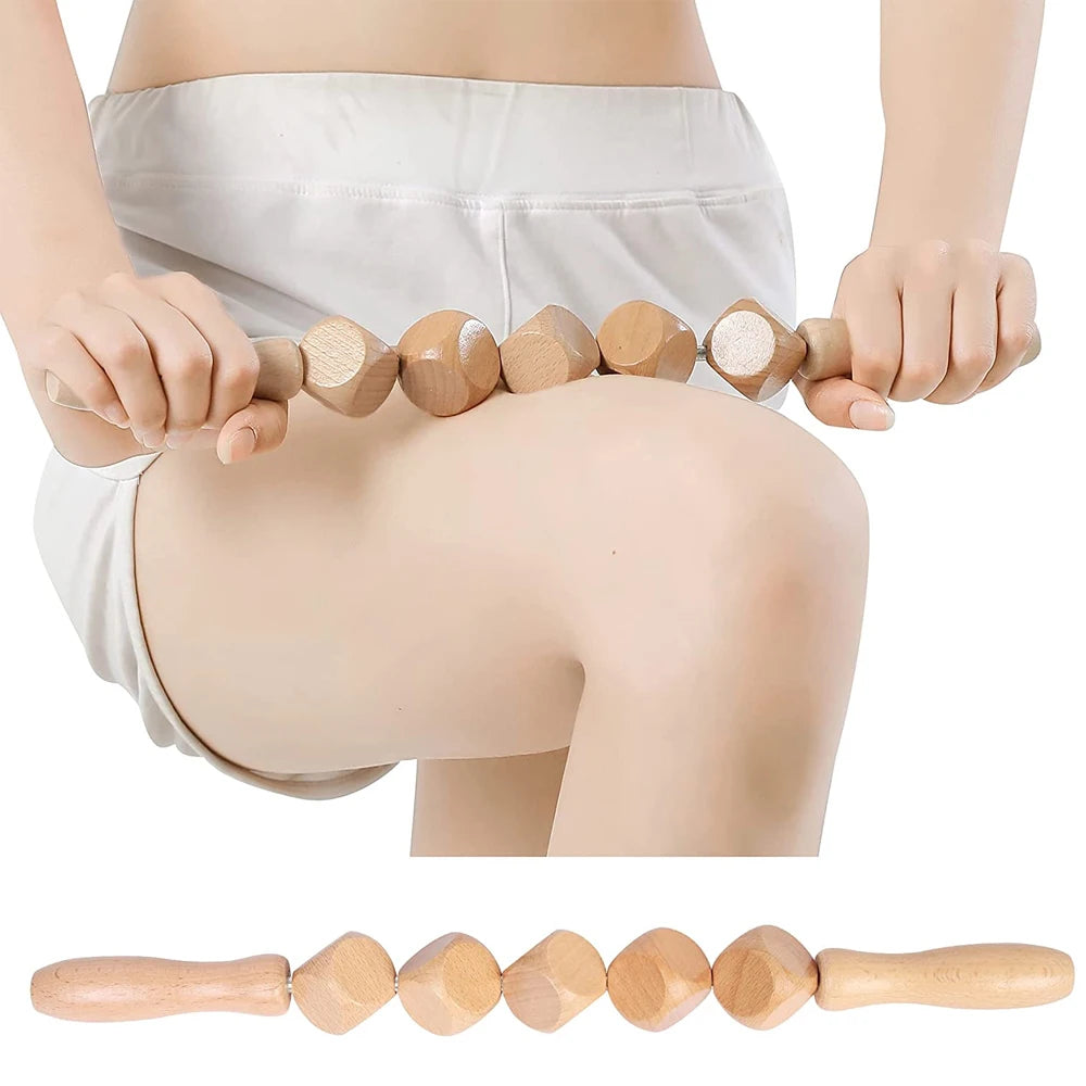 4 in 1 Wood Therapy Massage Tools, Lymphatic Drainage & Cellulite Massager,Professional Maderoterapia Kit, Body Gua Sha Massager