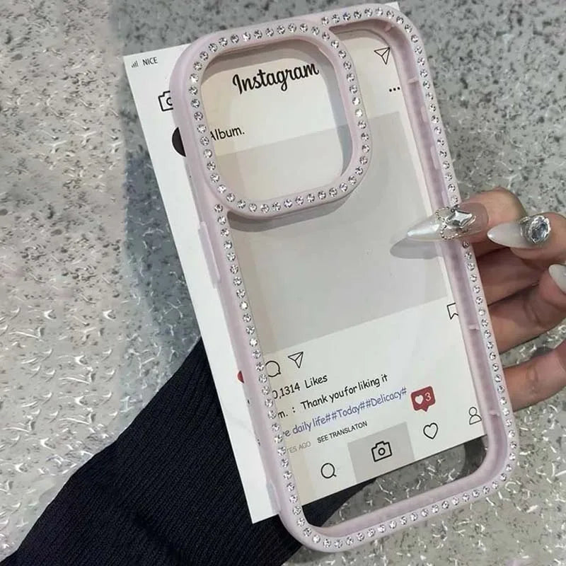 Luxury Bling Rhinestone Diamond Phone Case For iPhone 17 16 Pro Max Cases iPhone 15 14 Air Shockproof Cover