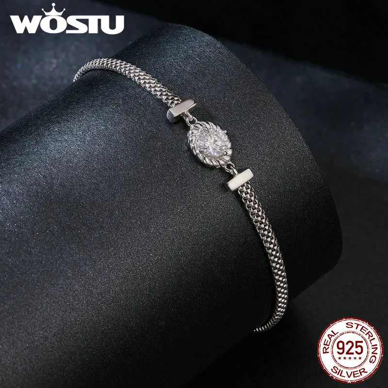 0.5CT Sparkling Moissanite Simple Knitted Mesh Bracelets Women 925 Silver Lab Diamond moissanite Wrist