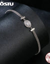0.5CT Sparkling Moissanite Simple Knitted Mesh Bracelets Women 925 Silver Lab Diamond moissanite Wrist