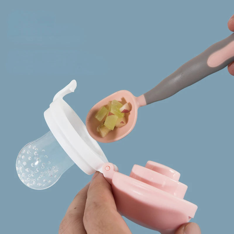 Silicone  Fruit Feeder with Cover  Nipple Fresh Food Vegetable Supplement Soother Nibbler Feeding Teething Pacifier