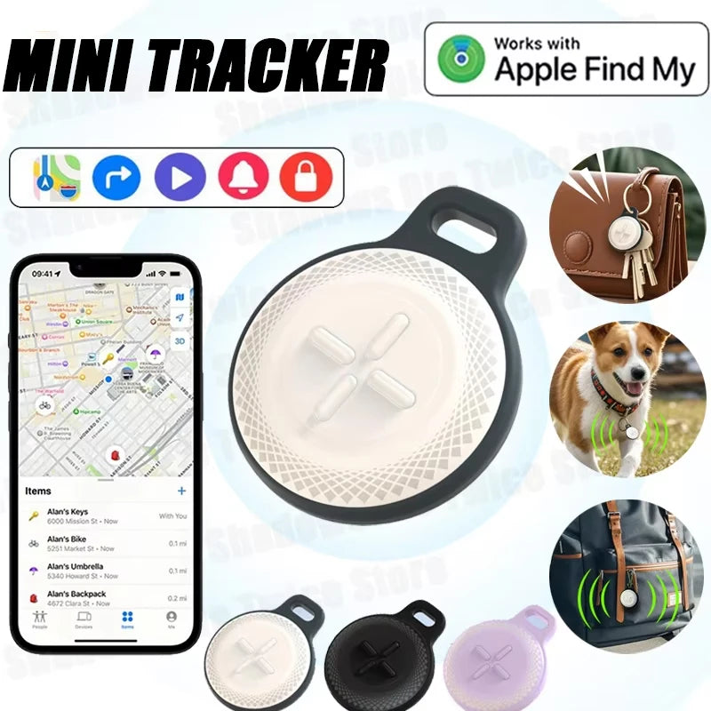 Mini Smart Pet Tracker Bluetooth Locator Waterproof Portable Anti-Lost Device Work With Find My APP Precise Positioning For Keys