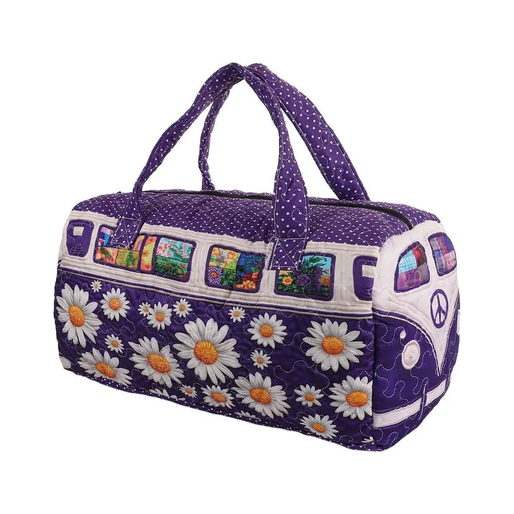 3D Quilted Travel Duffle Bag Large Capacity Overnight Tote