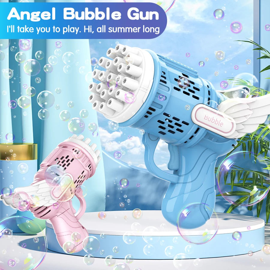 23 Hole Bubble Gun Handheld Electric Gatling Boys Girls Outdoor Little Kids Gift Toy (Not Include Bubble Liquid And Battery)