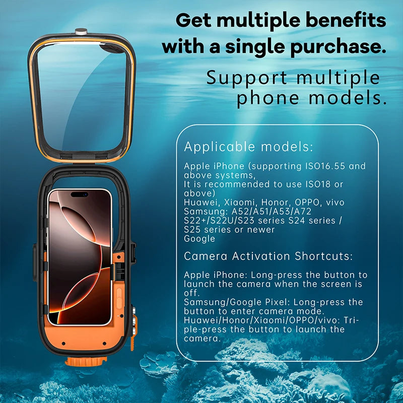 Newly upgraded 4rd generation diving Bluetooth remote control photography multicolor diving waterproof mobile phonecase