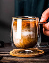 250/400ml Clear Double Wall Glass Cup Home Coffee Milk Mug With Handle Hot Cold Beverage Juice Drinkware Cup Set Of 1/2/4pcs
