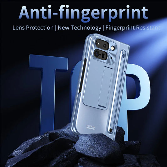Electroplated Frosted lens Protection Tempered Glass Film Phone Case for Google Pixel 9 Pro Folding Hinge Phone Case