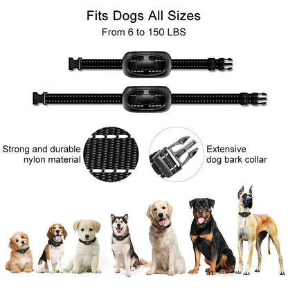 Anti Bark Dog Collar Rechargeable Anti Barking Device Harmless Waterproof Dog Training Shock Collar Dog Accessories