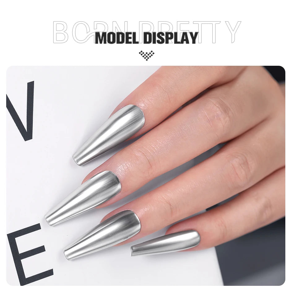 5ml Metallic Painting Gel Polish Strong Silver Effection Nail Art Soak Off Gel Nail Polish Silver Mirror Gel