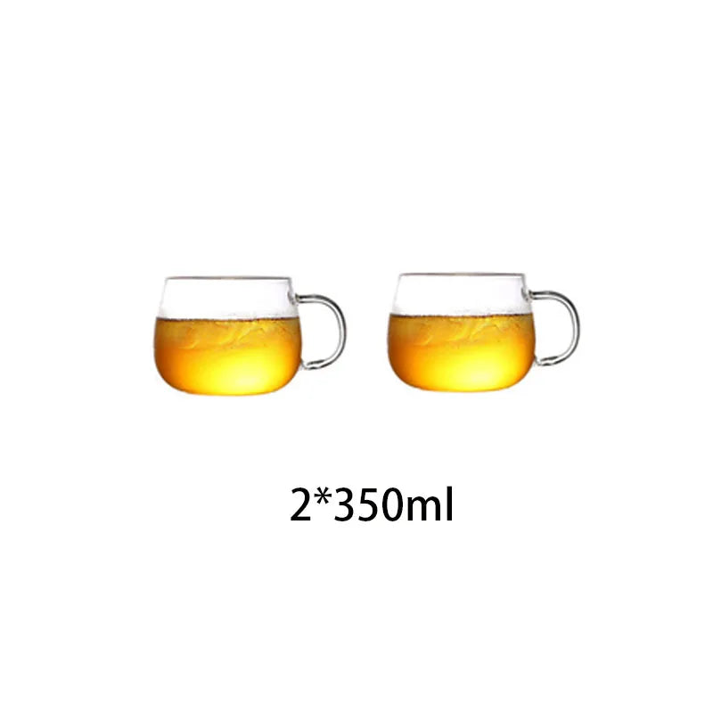1L/1.8L Borosilicate Glass Teapot Set Clear Teapots With Cup Removable Filter Spout Drinkware For Loose Leaf Blooming Tea