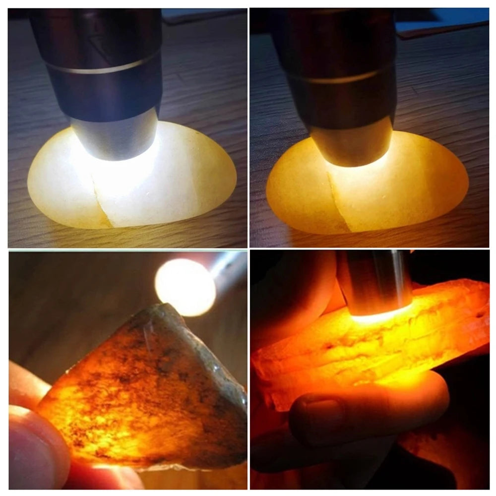 3 In 1 White Yellow UV 365nm Rechargeable LED Flashlight