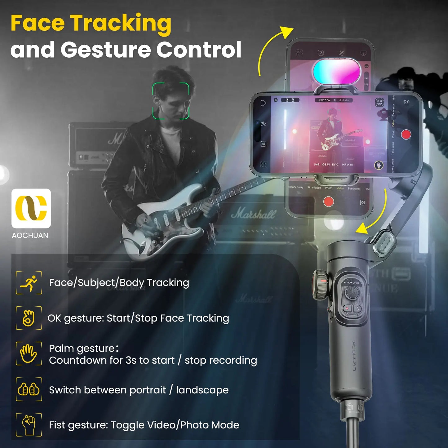 Smart XE Combo1 3 Axis handheld Gimbal Stabilizer For iPhone and Android Smartphone Stabilizer With Extension Rod