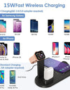 5 In 1 Wireless Charger Stand Pad For iPhone 15 14 13 Apple Watch Airpods Desk Phone Chargers Fast Charging Dock Station