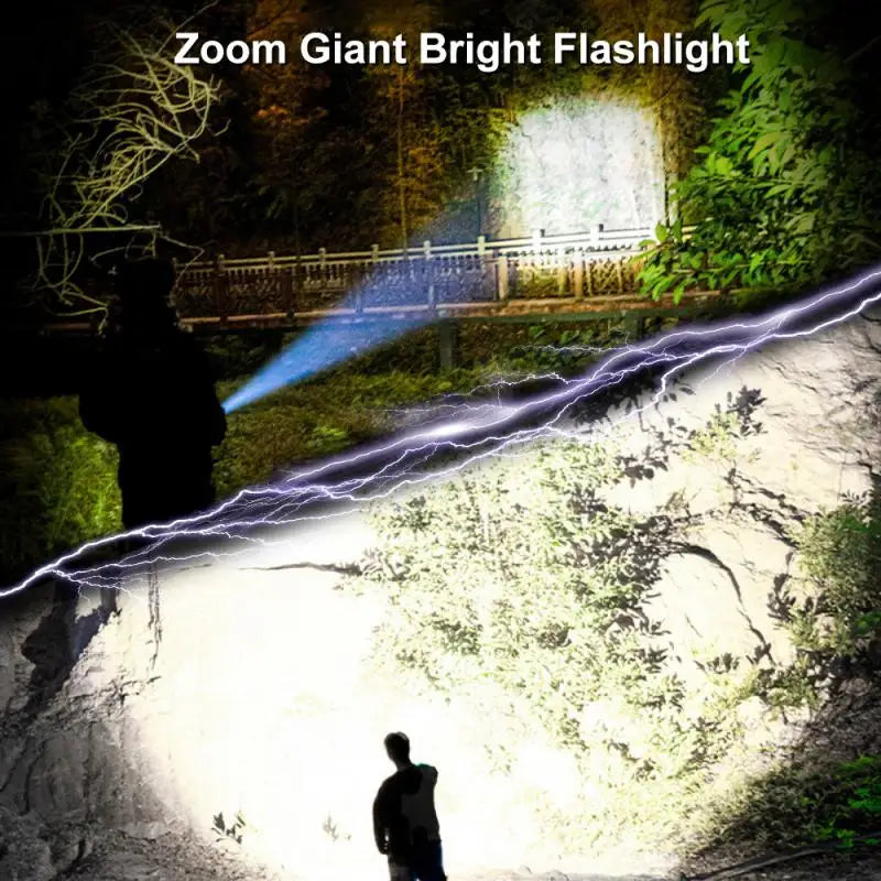 Portable LED Flashlight Rechargeable USB Zoom Torch 18650 Waterproof Tactical Light