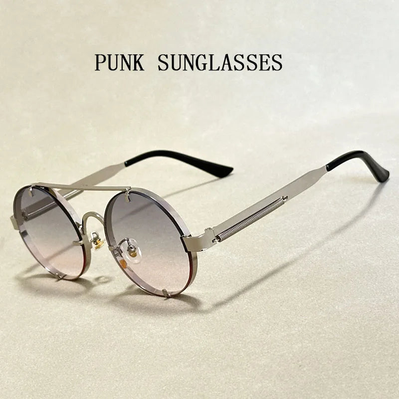 Round Steampunk Sunglasses With UV400 Protection
