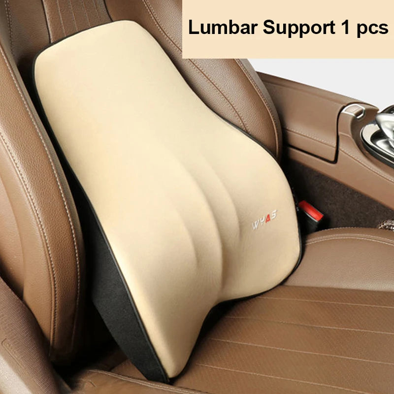 Car Lumbar Support Headrest Neck Pillow Support Universal Soft Neck Pillows Cushion Car Memory Foam Lumbar Pillow Back Support
