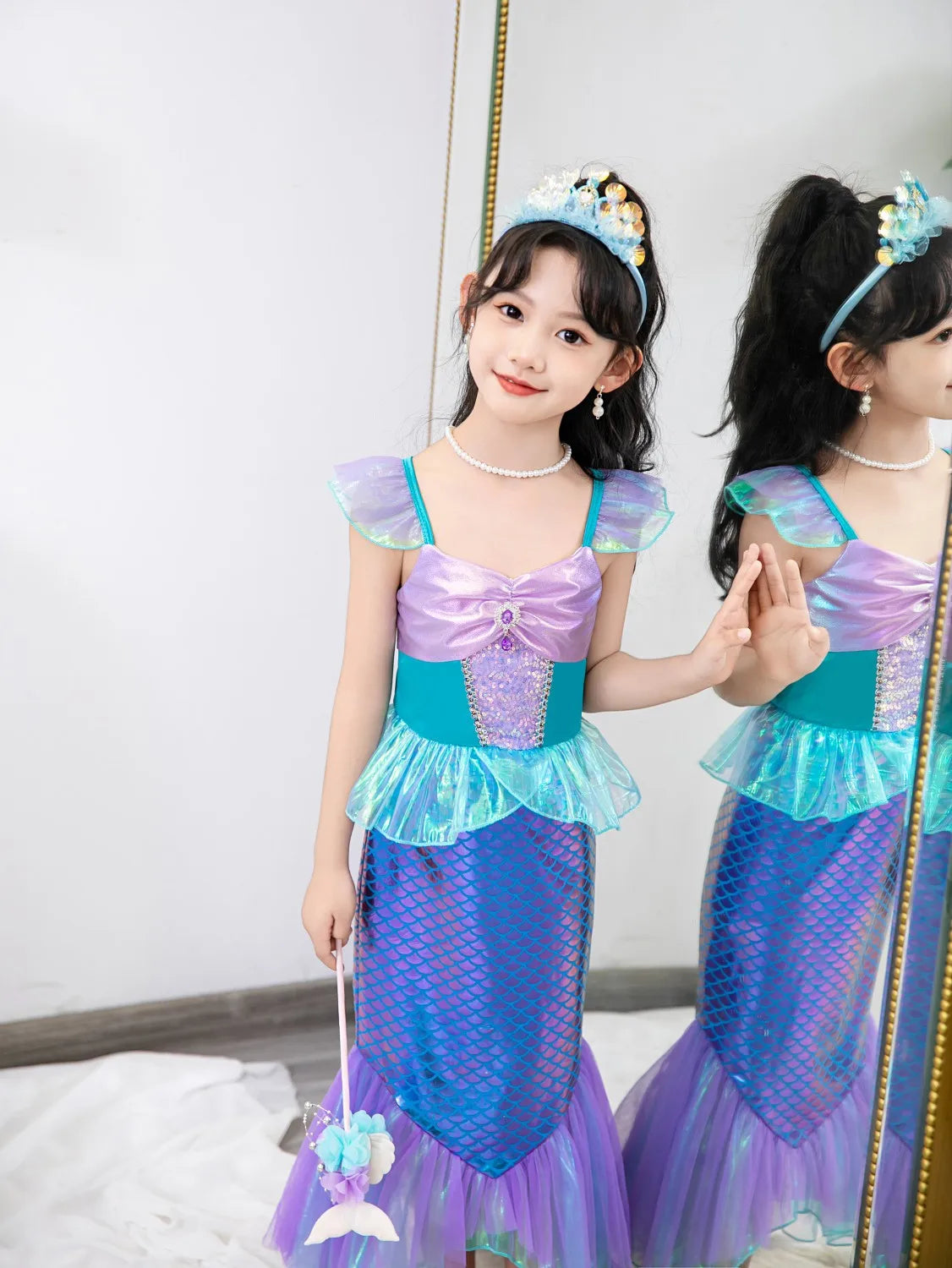 New Girl Dresses Princess Costume Kids Mermaid Cosplay Costume Kids Carnival Birthday Party Prom Costume Party Dresses For girls