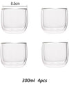 2/4pcs Double Walled Glass Coffee Cup Set Of 240/300ml Cup With Insulated Layer For Latte Cappuccino Heatresist Teacup Milk Mug