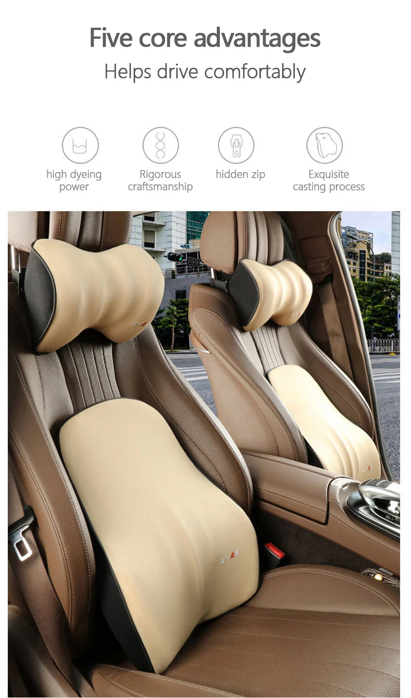 Car Lumbar Support Headrest Neck Pillow Support Universal Soft Neck Pillows Cushion Car Memory Foam Lumbar Pillow Back Support