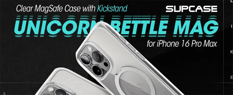 For iPhone 16 Pro Max Case with Camera Control Capture Button UB Mag Stand Series Slim Clear  MagSafe Phone Case