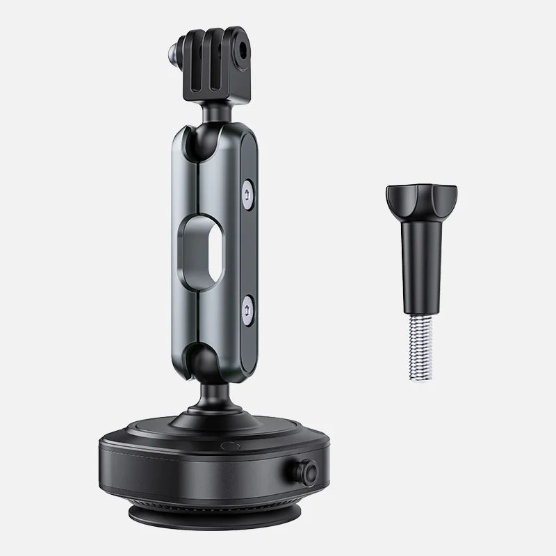 Electric Vacuum Suction Car Action Camera Mount Aluminum Alloy 360 Degree Adjustable Camera Holder for Dashboard and Outdoor Recording