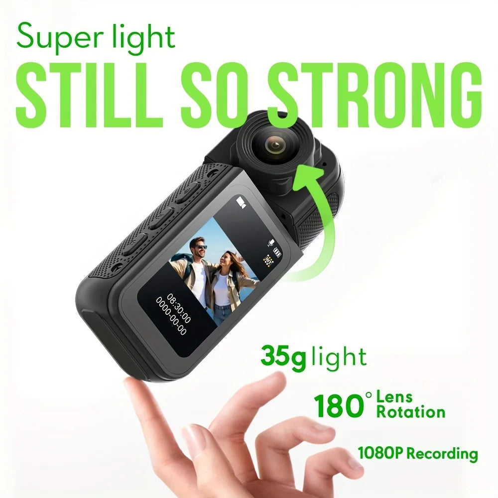 Thumb Action Mini Camera 2.7K Pocket Cameras Sport Body Cam Instant 180°Angle WIFI Recorder megnetic Attraction Bracket Camera