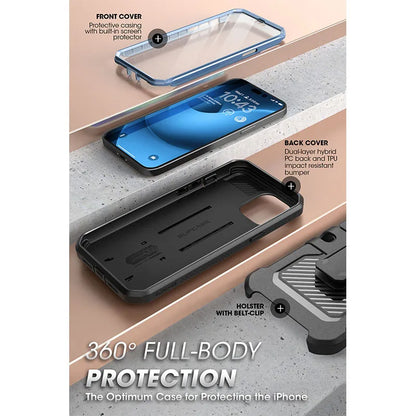 For iPhone 14 Pro Case 6.1" (2022) UB Pro Full-Body Rugged Holster Cover with Built-in Screen Protector & Kickstand