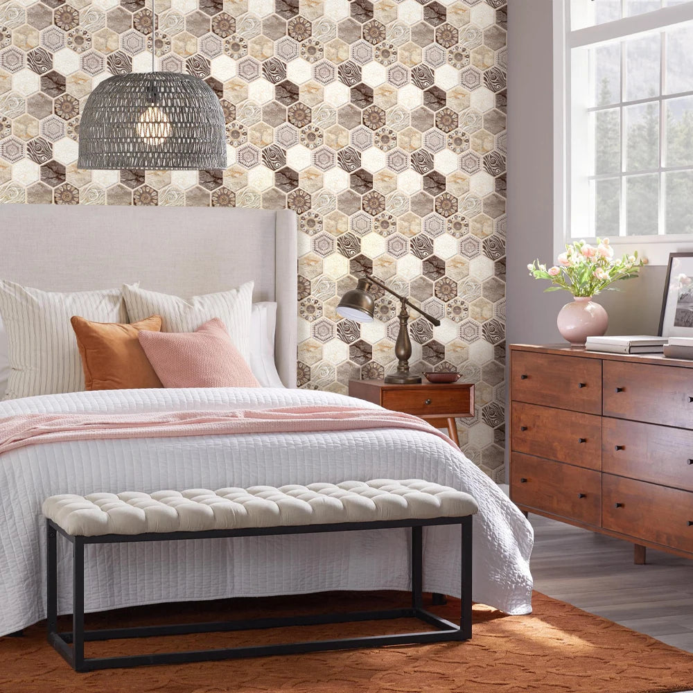 3D Wall Sticker Self-adhesive Boho Wall Panel Peel and Stick Tile Backsplash for Kitchen Bathroom Living Room Waterproof