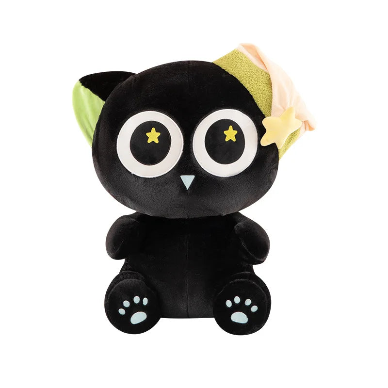 Kawaii Black Cat Plush Stuffed Doll Cloud Pillow Toy