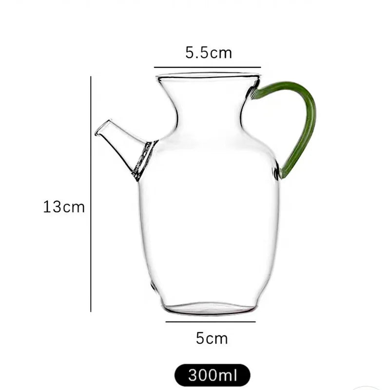 250ml Imitation Jade Handle Glass Teapot