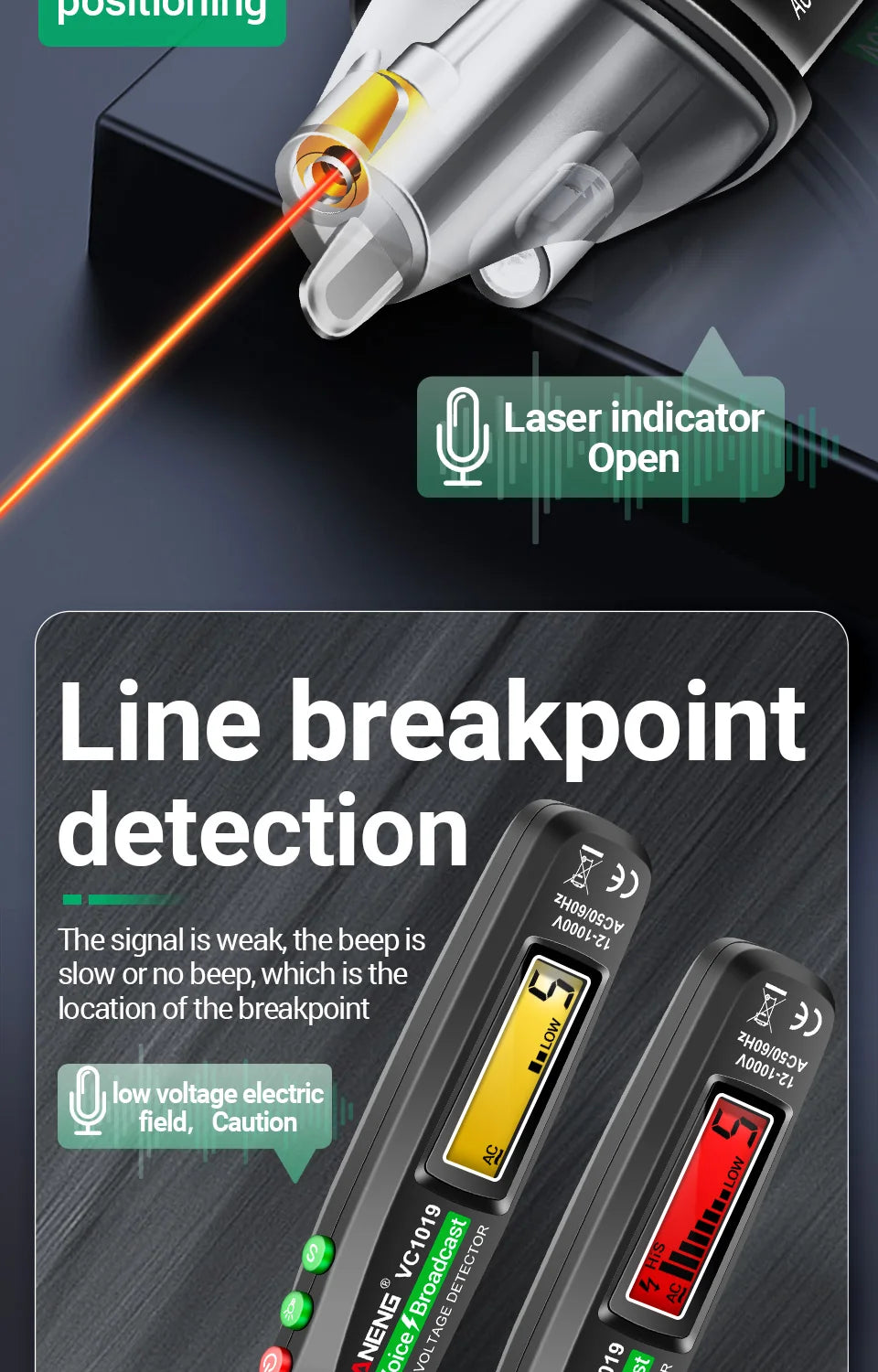 Circuit Breaker Finder with Voice Broadcast and Infrared Sensor Positioning Voltage Tester Electric Wire Detector