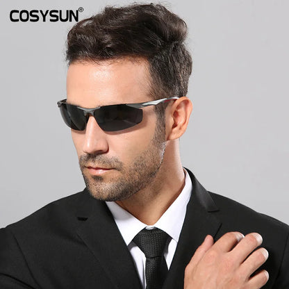 Men Polarized Aluminum Alloy Frame Sunglasses Male Driving Polarized Sunglasses