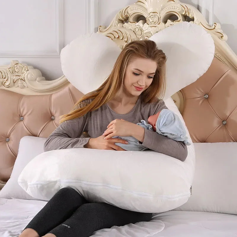 Soft Fleece Pregnant Pillow Gravida U Type Lumbar Pillow Multi Function Side Protect Cushion for Pregnancy Women Dropshipping
