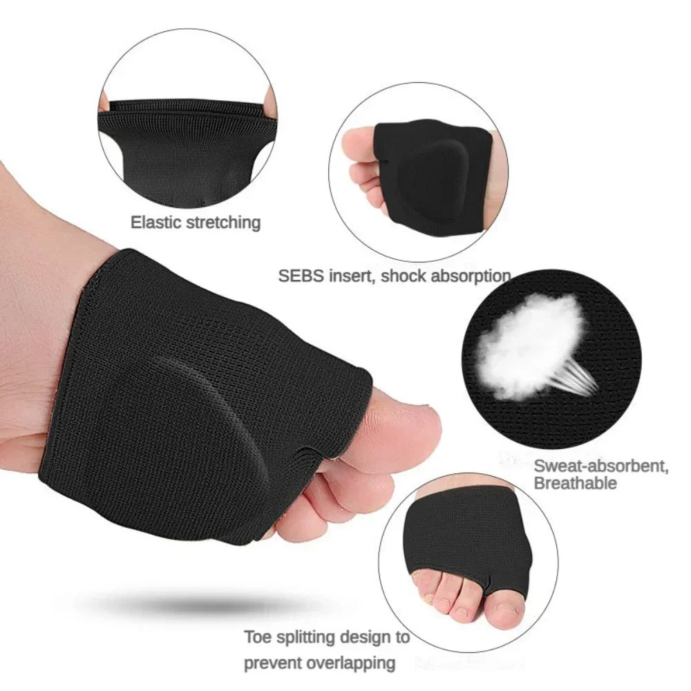 Metatarsal Pads for Women and Men Forefoot Pad for Ball of Foot Pain Relief Insoles Half Sock Support Soft Gel Foot Cushion 2pcs