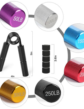 Metal Hand Gripper 50LB-350LB Strengthener Finger Exerciser Grip Strength Muscle Arms Trainer Recovery Wrist Gym Equipment