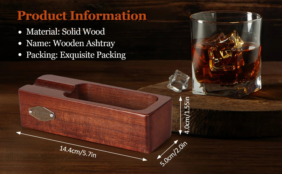 Cigar Ashtray Wooden Ashtrays Smokers Outdoor Home Office Decoration Useful Ashtray Portable Travel Ashtray Smoking