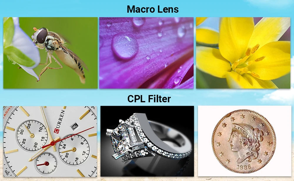 100mm Macro Smartphone Camera Lens with CPL Filter and Clip