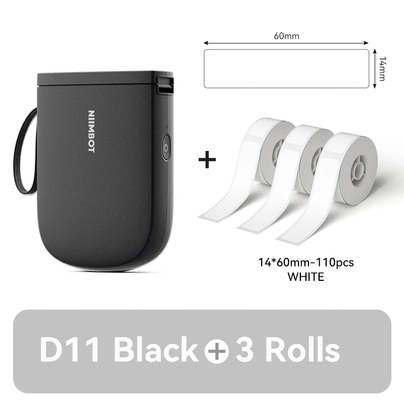 D11 Mini Thermal Label Printer 300DPI, Bluetooth Wireless Sticker Maker Portable Inkless Label Printer for Home & Office