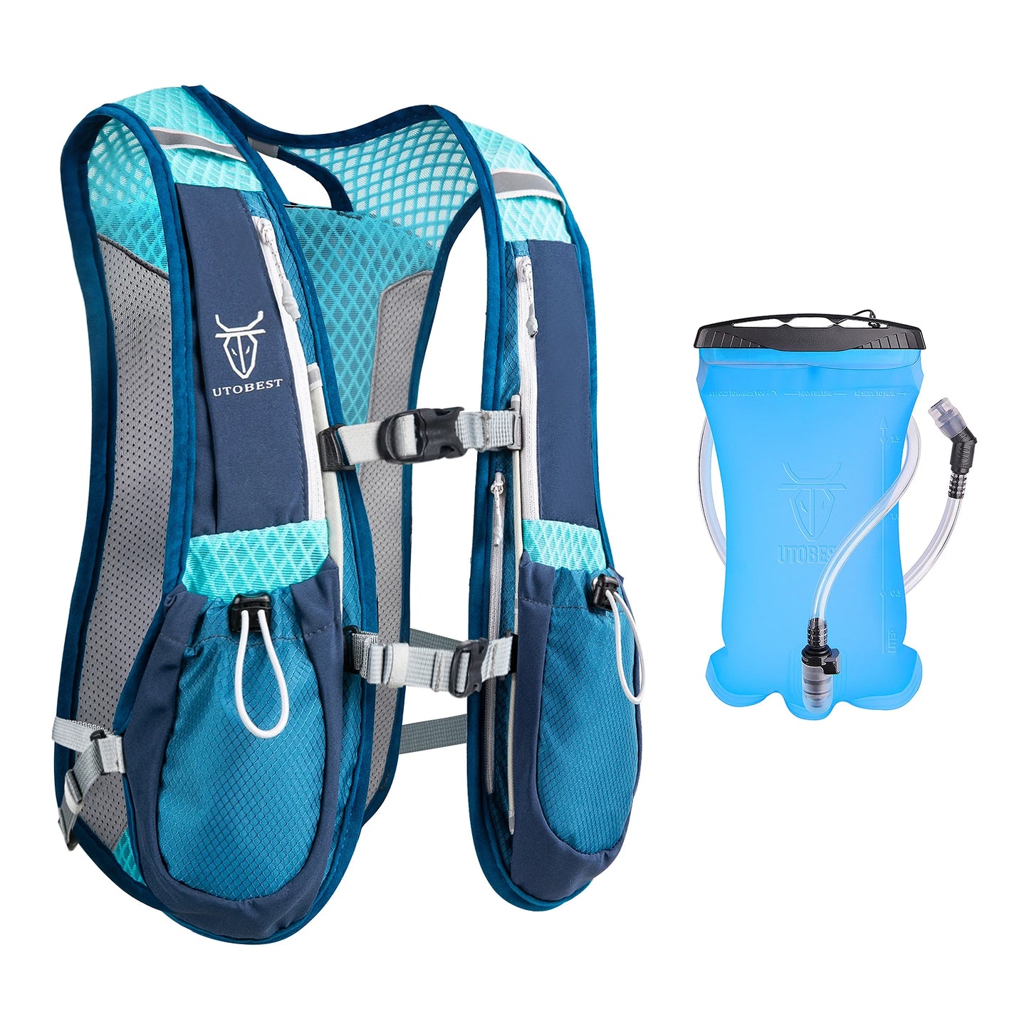 Trail Running Backpack 5L Ultra Lightweight Hydration Vest with 1.5L Water Bladder for Bicycle Marathon Hiking