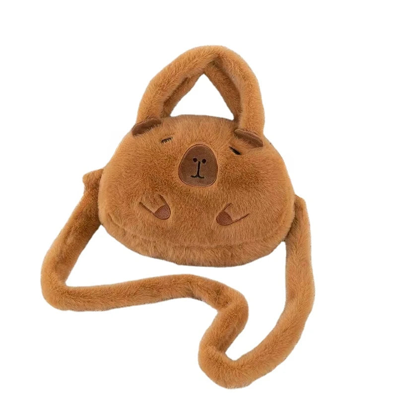 Kawaii Capybara Plush Backpack Soft Shoulder Bag