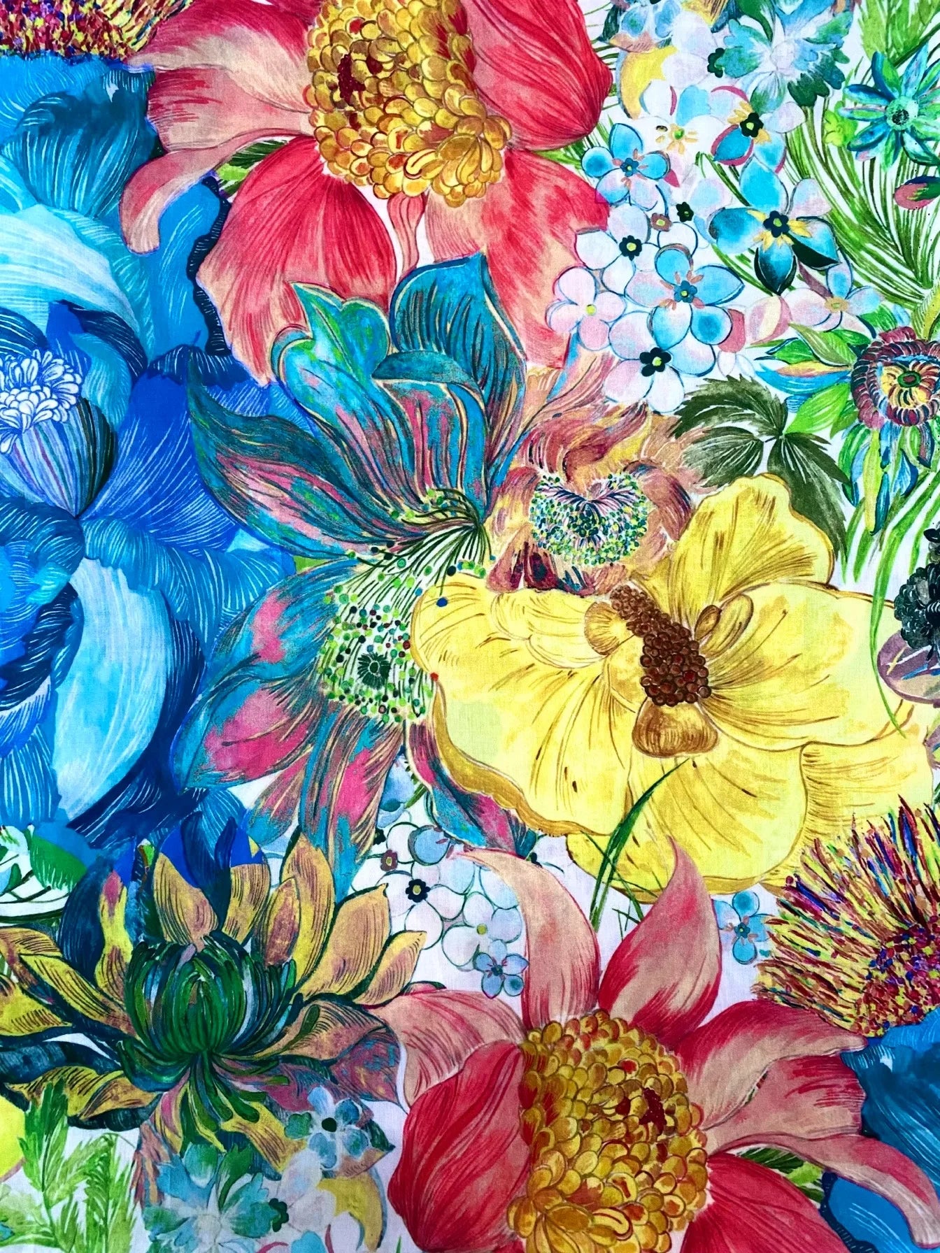 1/2/3/5/10M 100% Cotton Poplin 80S Marina seaflower Like liberty Fabric Kids Sewing Handmade DIY Dresses Skirt Designer Material