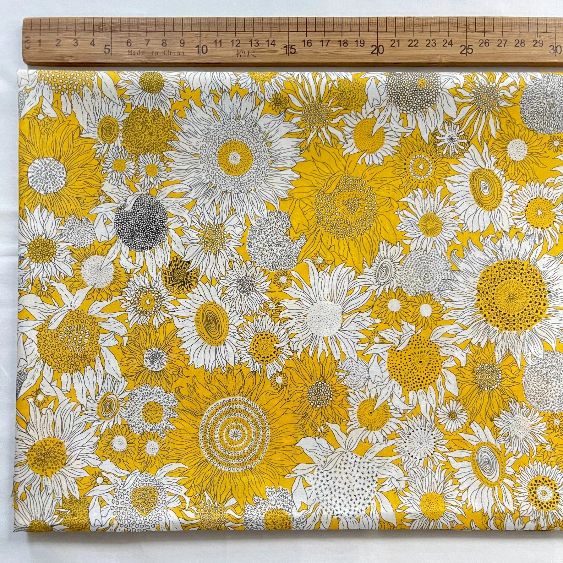 1/2/5M 100%Combed Cotton Poplin Digital Printing 80S Like Liberty Small sus sun flower Sewing Dress Clothing Handmade DIY Cloth