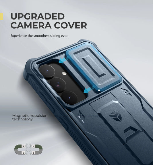 For Samsung Galaxy S25 Plus 2025 Case Full Body Rugged Case with Camera Cover & Built-in Screen Protector Kickstand Case