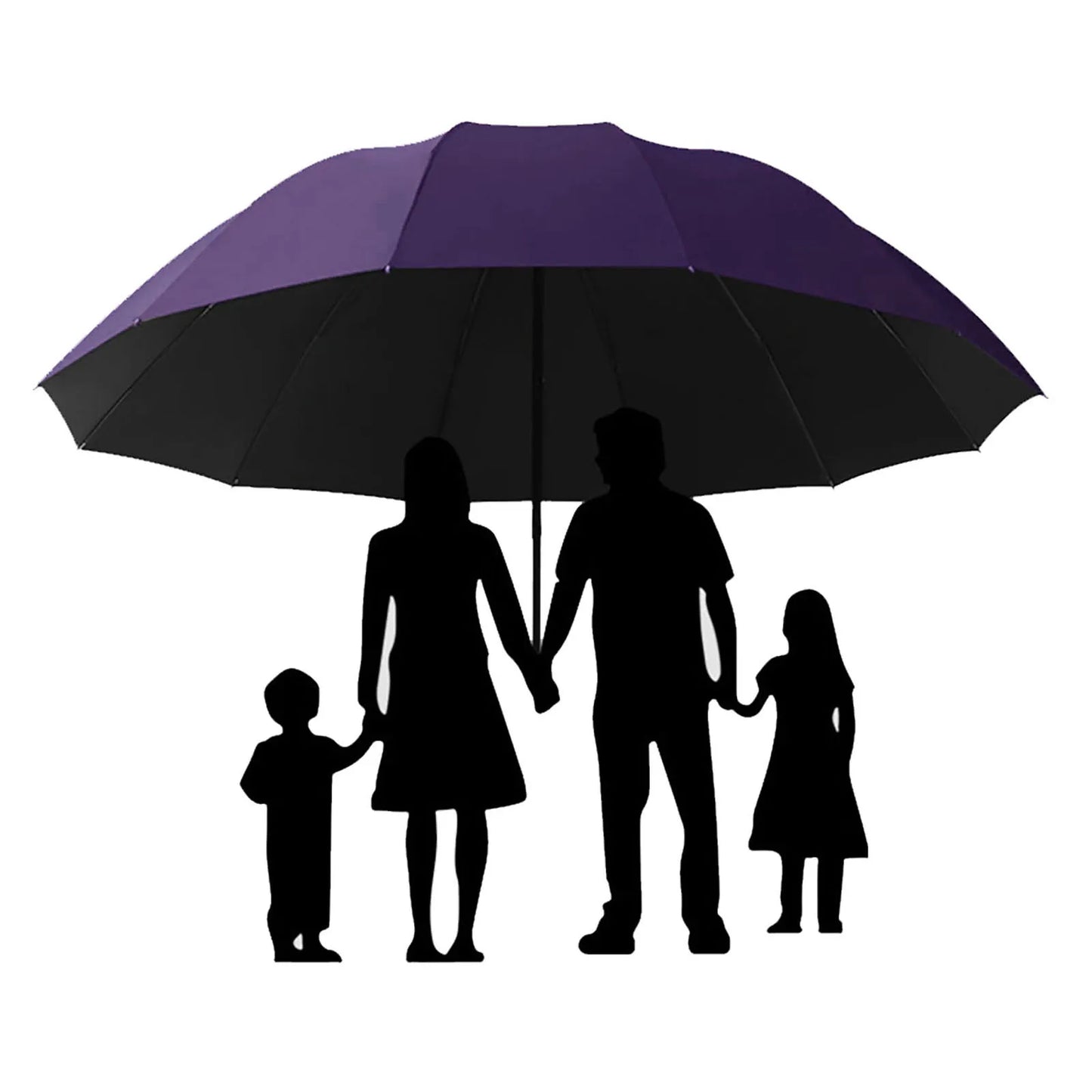 Large 12 Bone Windproof Folding Umbrella Waterproof Strong Frame Portable Travel Rain Umbrella