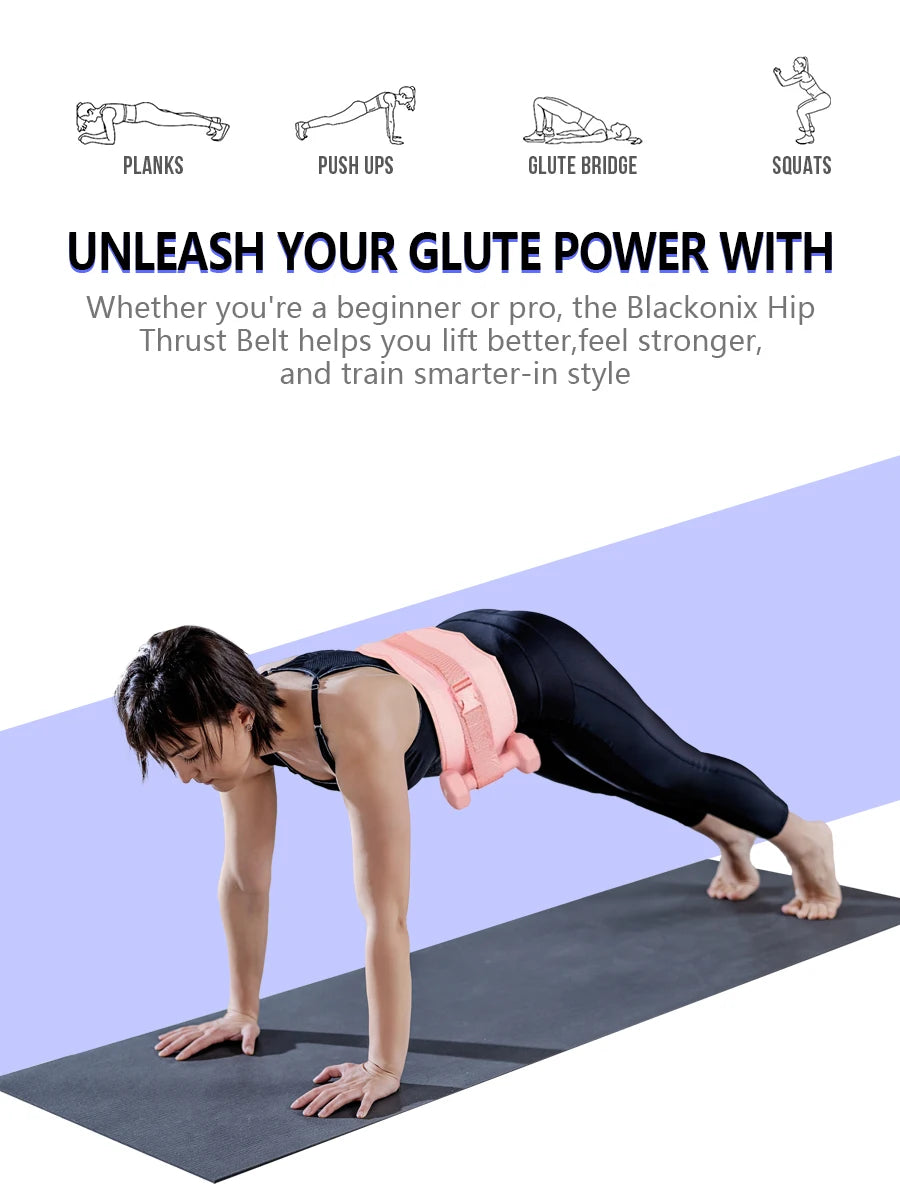 Exercise Hip Thrust Belt ,For Dumbbells, Kettlebells, and Plates,Slip-Resistant Padding for Hip Protection,Perfect for Gym, Home