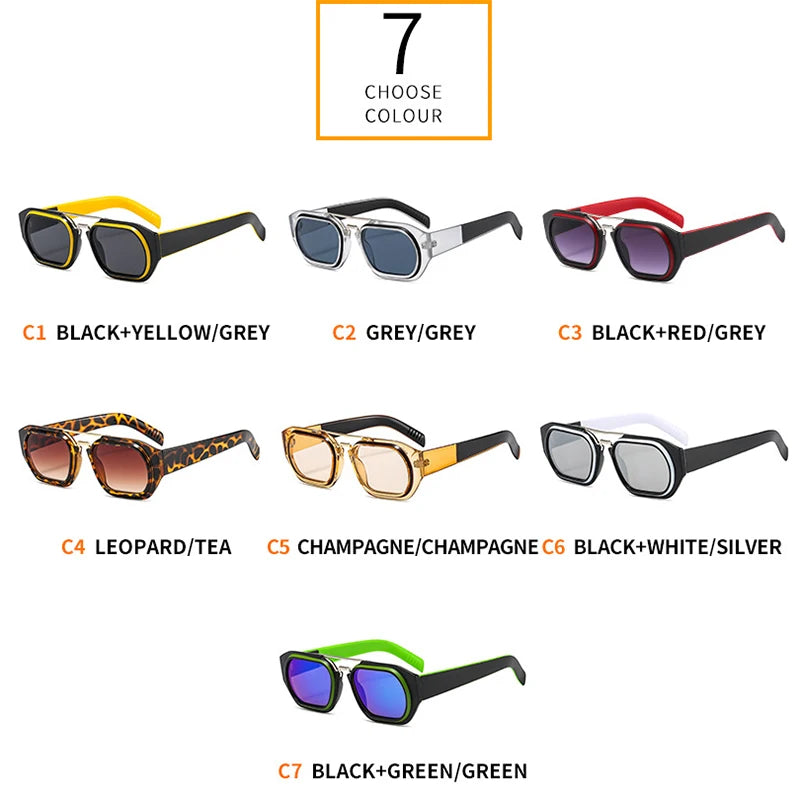 Square Vintage Sunglasses With UV400 Protection