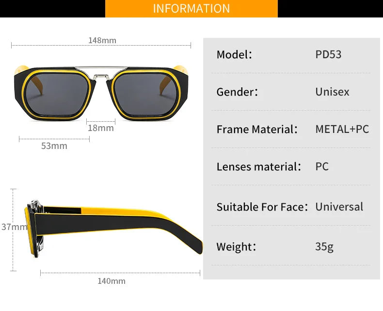 Square Vintage Sunglasses With UV400 Protection